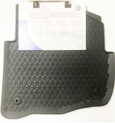 Tappeto in gomma nero, Posteriore, 2 pz - VW Polo 9N (fissaggio bottone tondo)
